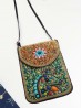Hand-made Beaded Faux Leather Mini Purse Hand-made Beaded Faux Leather Mini Purse